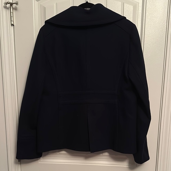 J Crew Blue Pea Coat Double-Breasted Wool - Picture 3 of 3